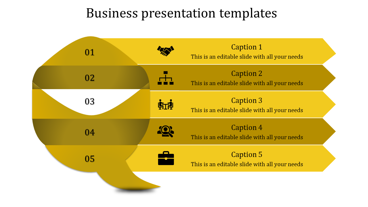 Amazing Business Presentation Templates with Five Nodes